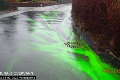 Kommunalt overvann i Kaneheia 14.02.2022 kl.15:00 til 15:20 ( Farsund kommune )